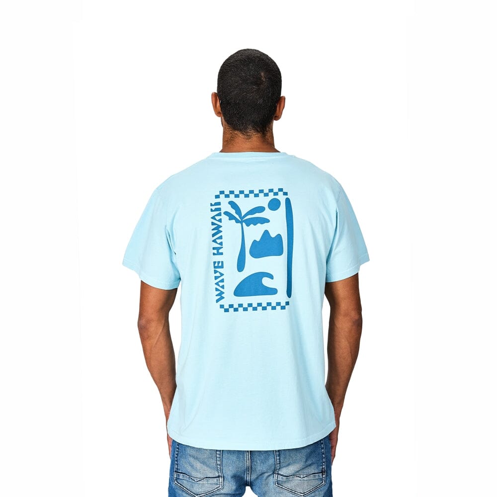 T-Shirt Checkboard, Bio Baumwolle, Unisex Relaxed Fit T-Shirt WAVE HAWAII
