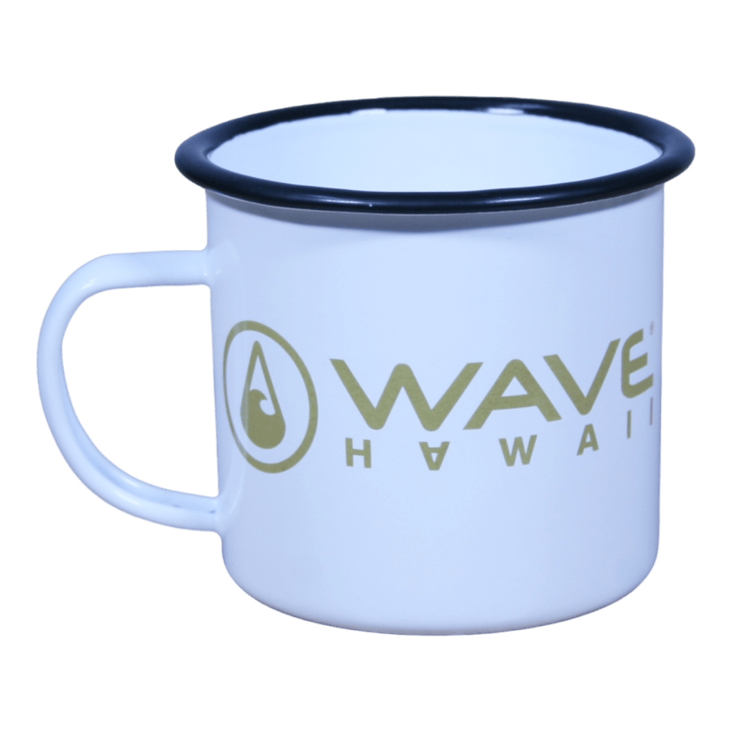 Emaille-Tasse black-gold, 350 ml Tasse WAVE HAWAII