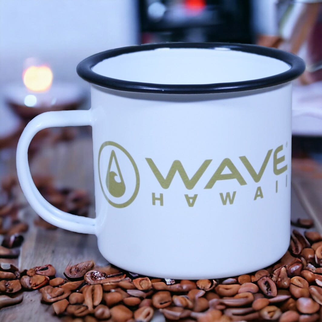 Emaille-Tasse black-gold, 350 ml Tasse WAVE HAWAII