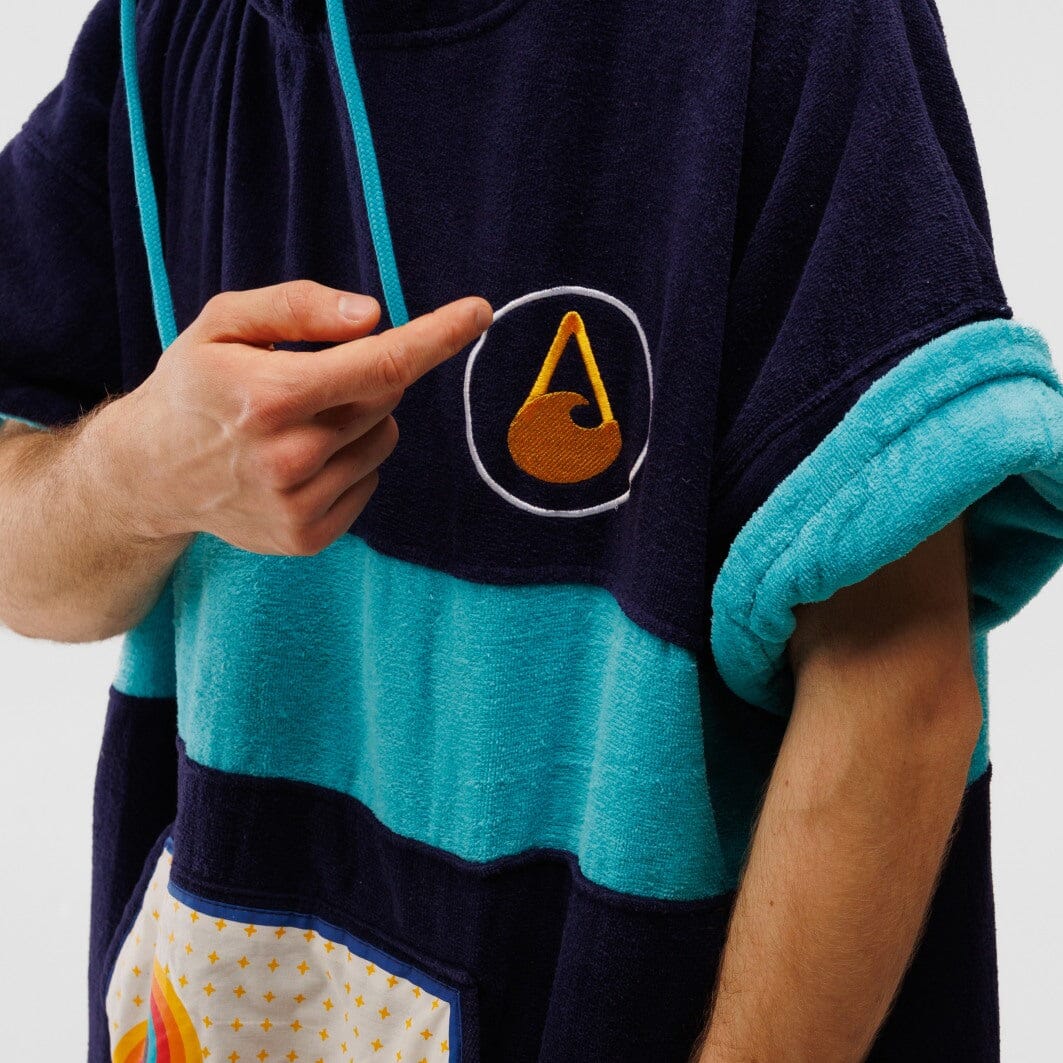 Poncho Bluebow, Baumwolle Velours Style Ponchos WAVE HAWAII