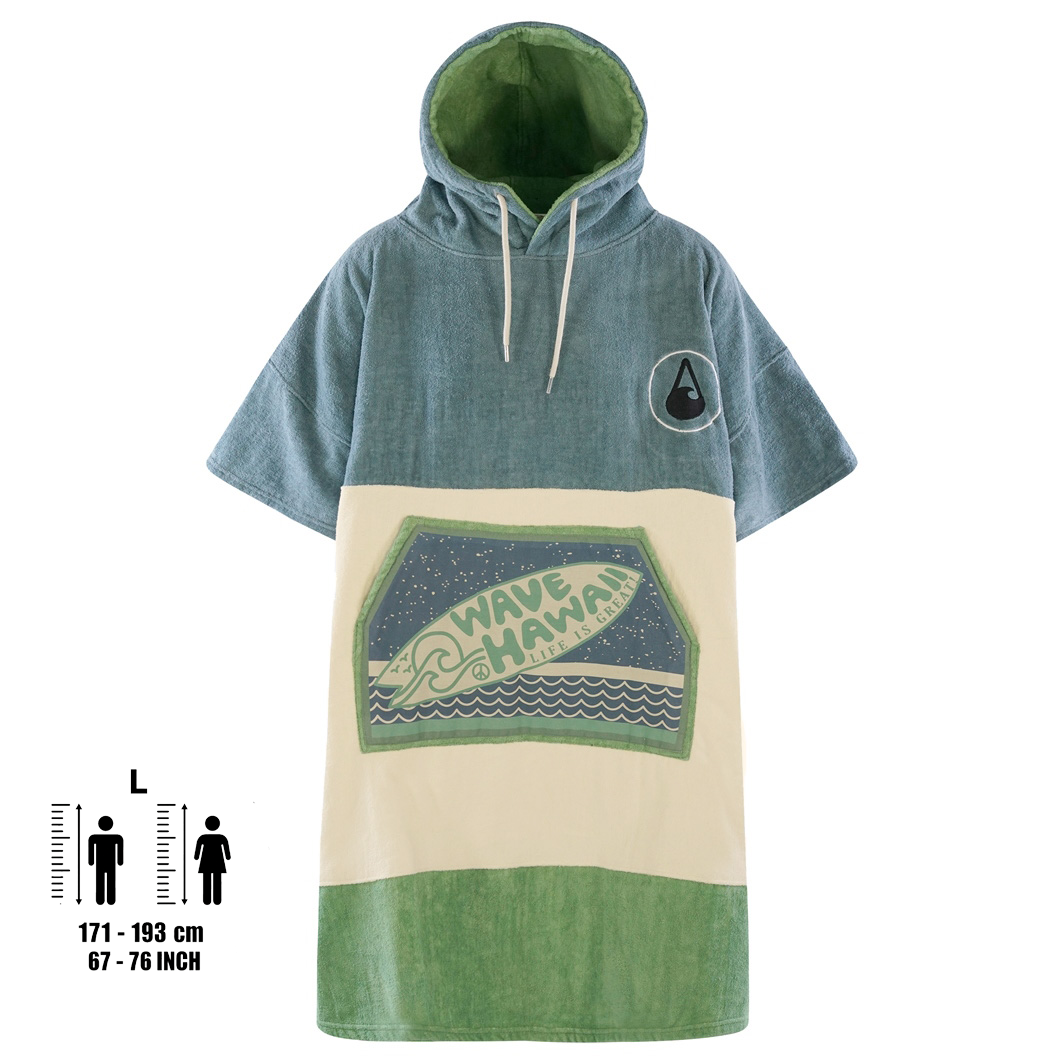 Poncho Curitiba, Baumwolle Velours Style Ponchos WAVE HAWAII 