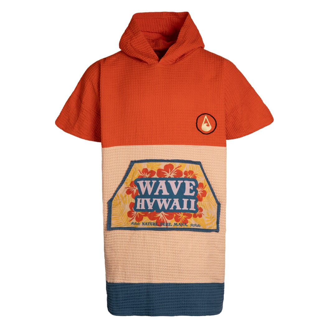 Travel Poncho Wailua V2, Baumwolle Waffle Piquee Travel Ponchos WAVE HAWAII 