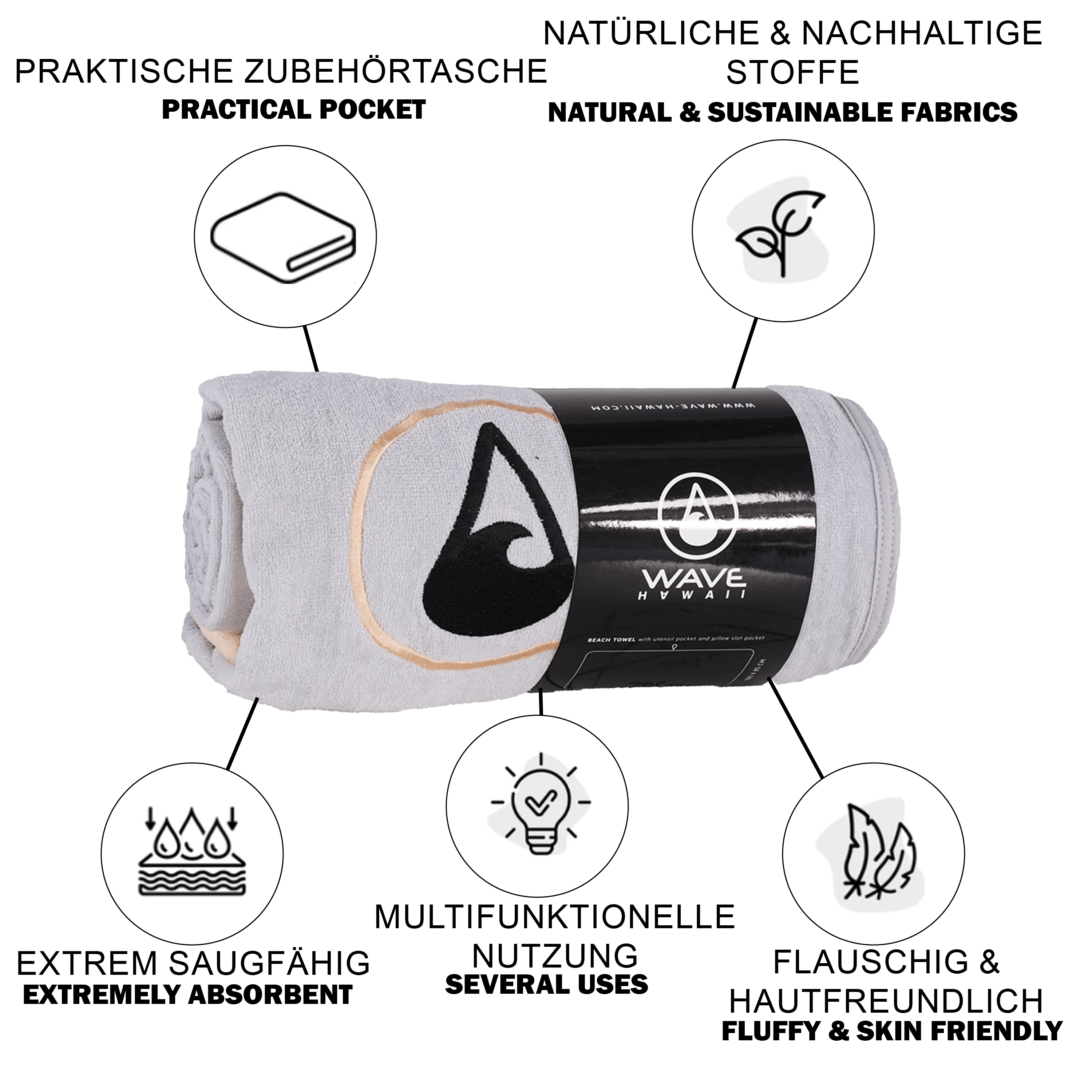 WAVE HAWAII Badetuch Dos Badetuch WAVE HAWAII 