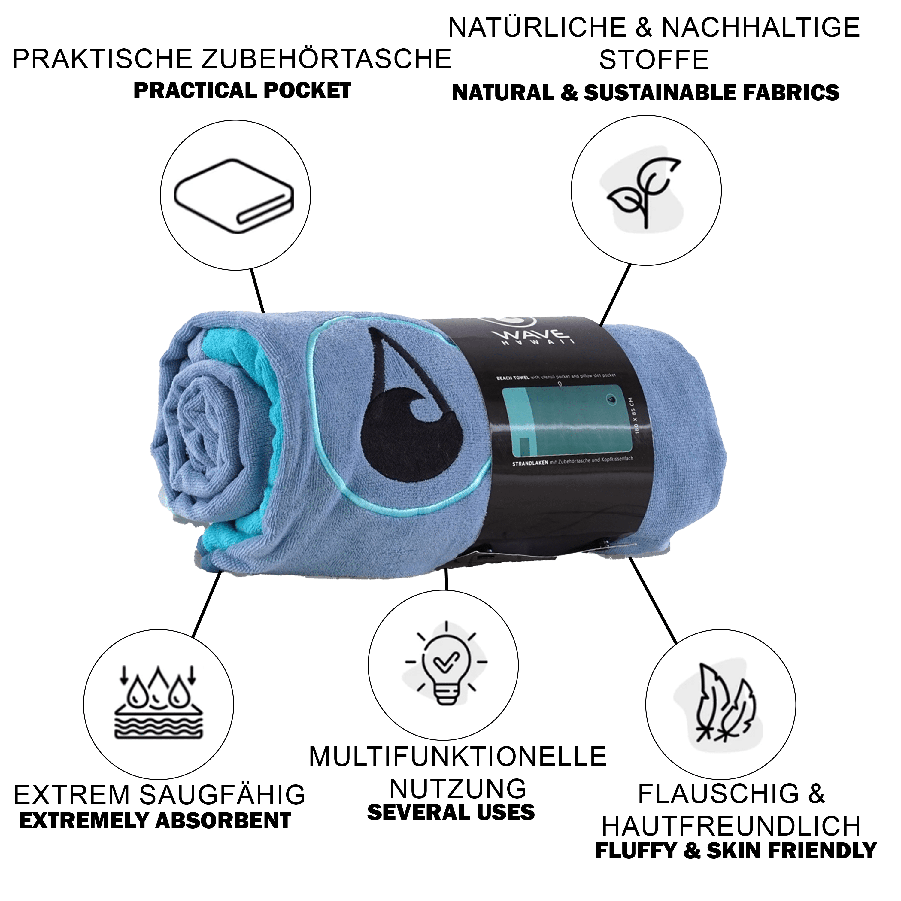 WAVE HAWAII Badetuch Tres Badetuch WAVE HAWAII 