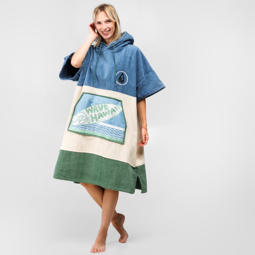 Poncho Curitiba, Baumwolle Velours Style Ponchos WAVE HAWAII 