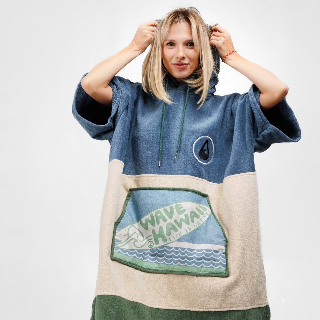 Poncho Curitiba, Baumwolle Velours Style Ponchos WAVE HAWAII 