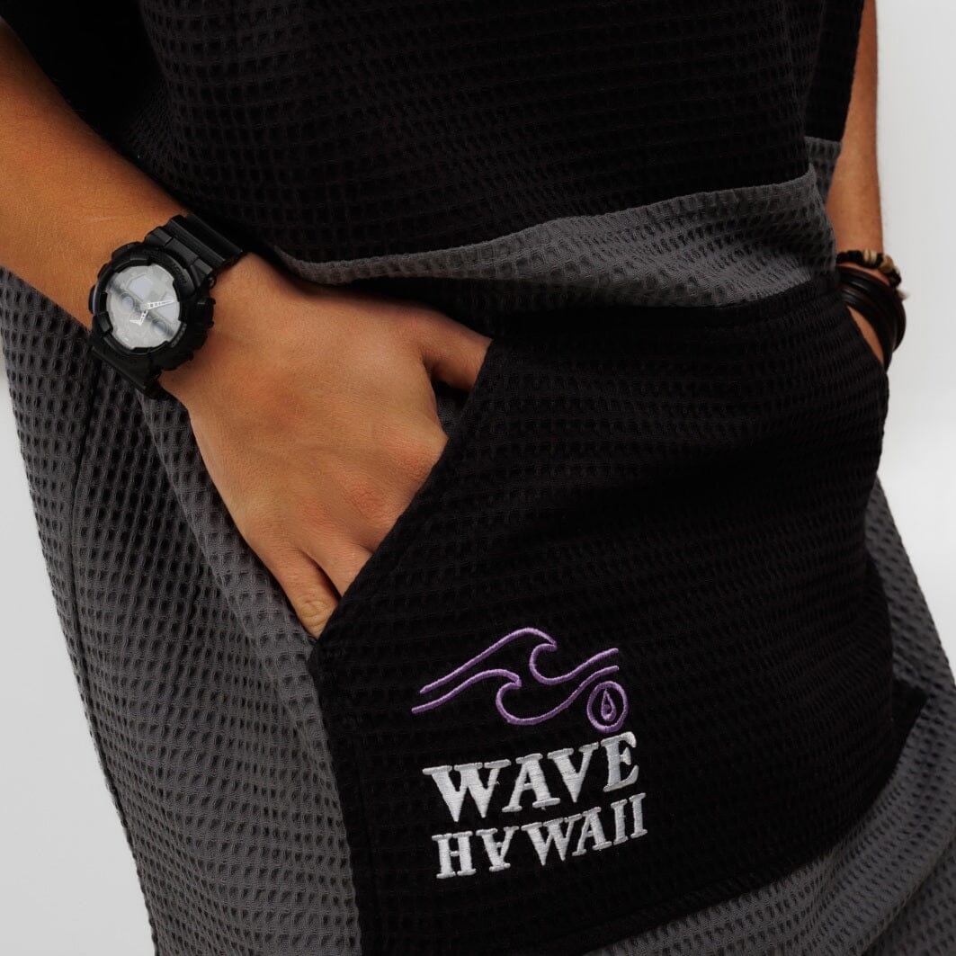 Travel Poncho El Yaque, Baumwolle Waffle Piquee Travel Ponchos WAVE HAWAII 