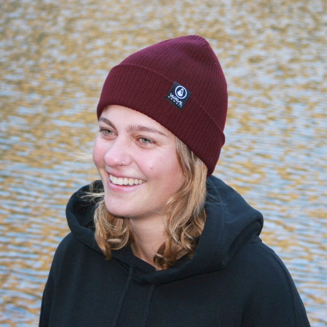 WAVE HAWAII Beanie Bio Cotton Burgundy Red Beanie Wave Hawaii 