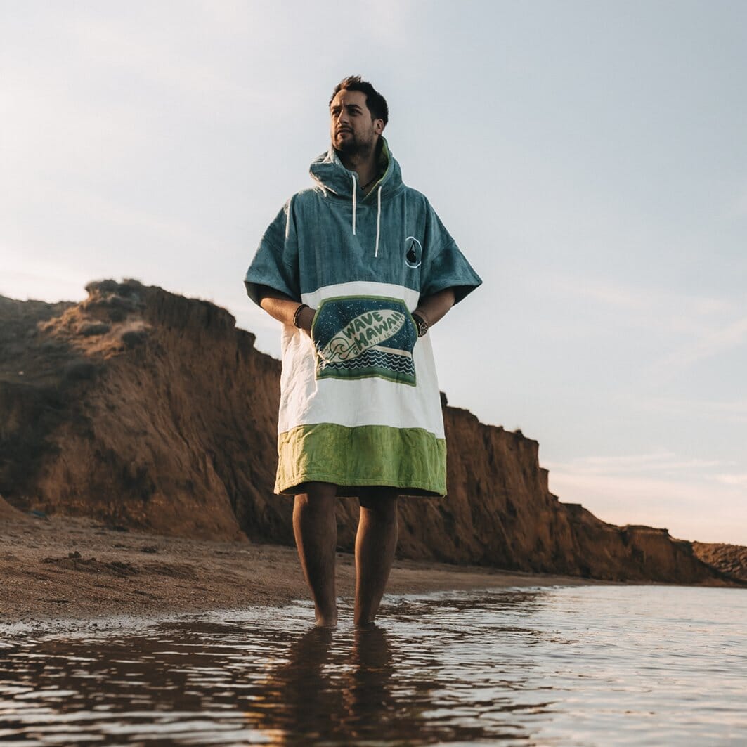 Poncho Curitiba, Baumwolle Velours - für Körpergrößen von ca. 170 - 200 cm Style Ponchos WAVE HAWAII 